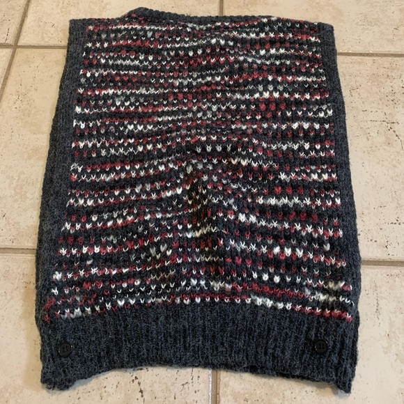 Vintage Ms. Sheryl Fair Isle Sweater L | Gray Red White Knit Pullover Chunky 80s - Picture 3 of 7